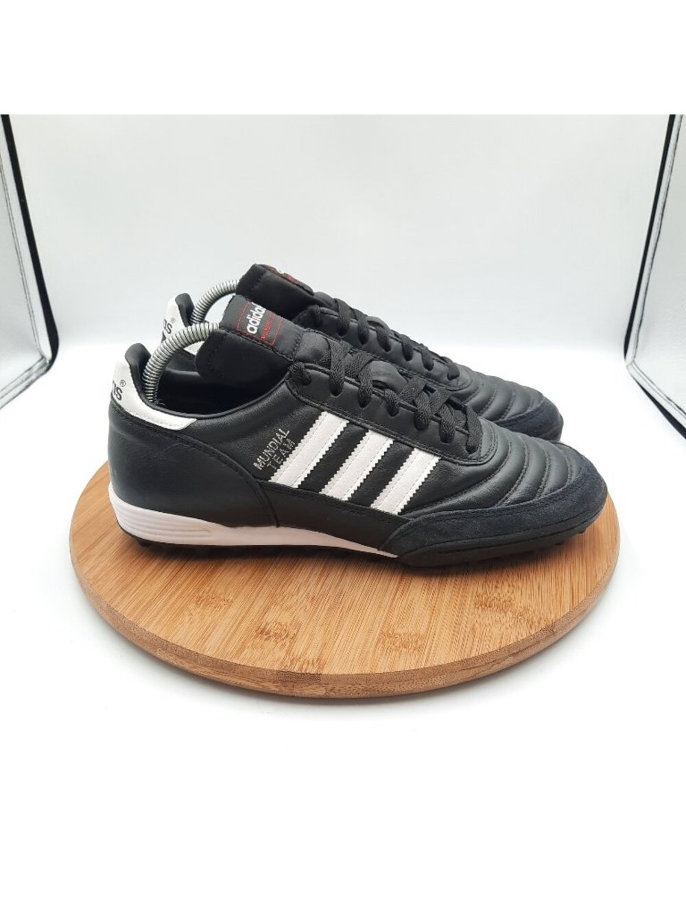 Adidas Mundial Team Mens Size 8.5 Shoes Black Leather Turf Soccer Sneaker Cleats